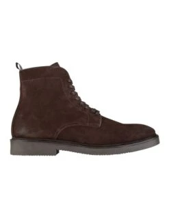 Wheeler Suede Military Boots In Chocolate
