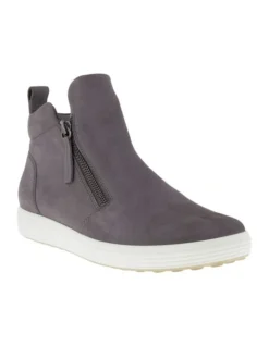 ECCO Soft 7 Zipped Ankle Boot In Dark Grey
