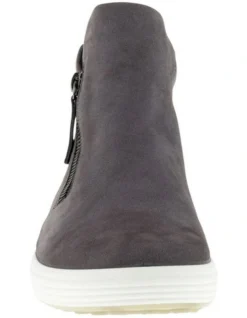 ECCO Soft 7 Zipped Ankle Boot In Dark Grey -Dune London Shoes Shop 924475690 7 720x928