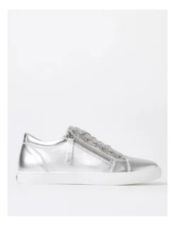 Zia Leather Sneaker In Silver