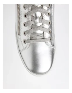Zia Leather Sneaker In Silver -Dune London Shoes Shop 924701500 4 720x928