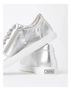 Zia Leather Sneaker In Silver -Dune London Shoes Shop 924701500 6 720x928