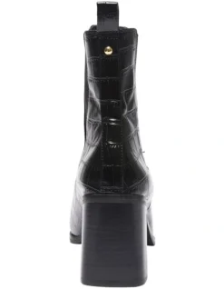 Major Croc Print Boots In Black -Dune London Shoes Shop 928522090 5 720x928