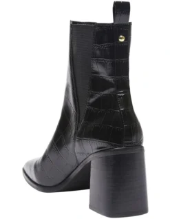 Major Croc Print Boots In Black -Dune London Shoes Shop 928522090 6 720x928