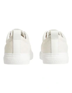 Calvin Klein Recycled Vulcanized Neutral Monogram Sneakers In Cream -Dune London Shoes Shop 934330420 3 720x928