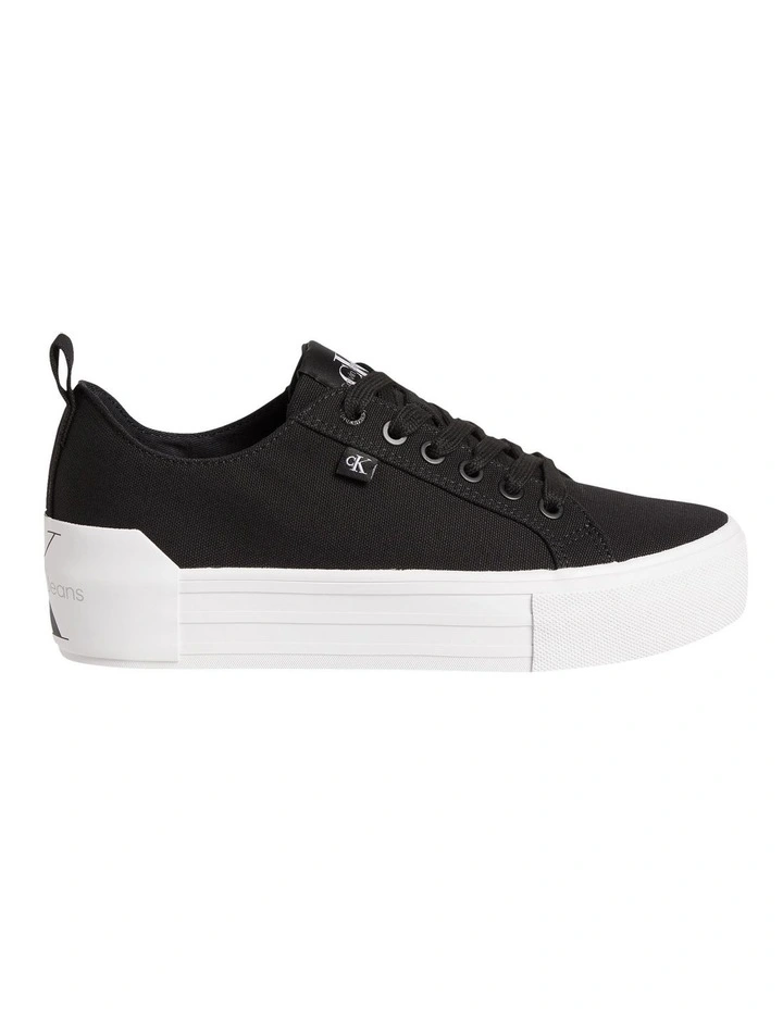 Calvin Klein Recycled Canvas Platform Trainers In Black 1 Calvin Klein Recycled Canvas Platform Trainers In Black