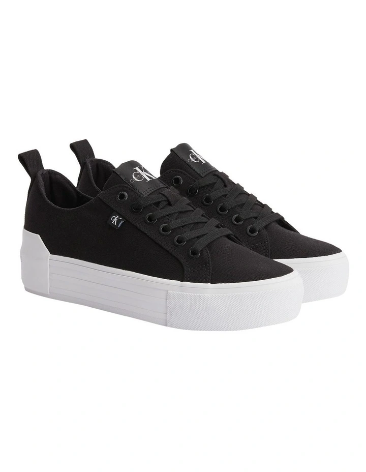 Calvin Klein Recycled Canvas Platform Trainers In Black 2 Calvin Klein Recycled Canvas Platform Trainers In Black - Image 2