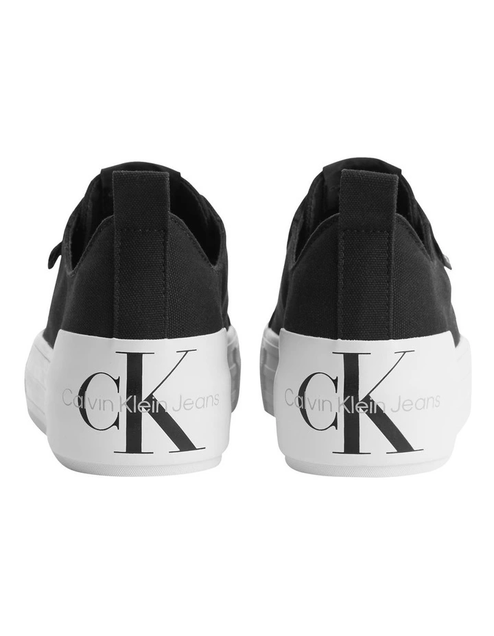 Calvin Klein Recycled Canvas Platform Trainers In Black 3 Calvin Klein Recycled Canvas Platform Trainers In Black - Image 3