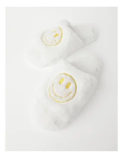SOHO Smiley Slipper In White And Yellow -Dune London Shoes Shop 936479710 3 720x928