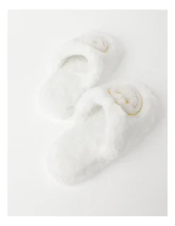 SOHO Smiley Slipper In White And Yellow -Dune London Shoes Shop 936479710 4 720x928