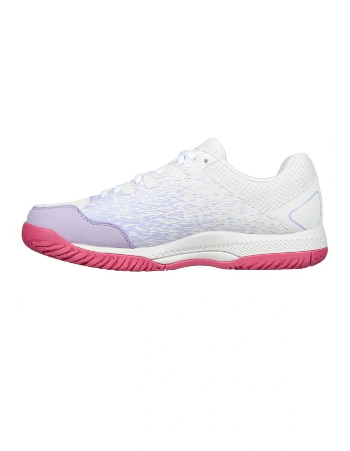 Skechers Viper Court Netball Shoe In White/Lavender 3 Skechers Viper Court Netball Shoe In White/Lavender - Image 3