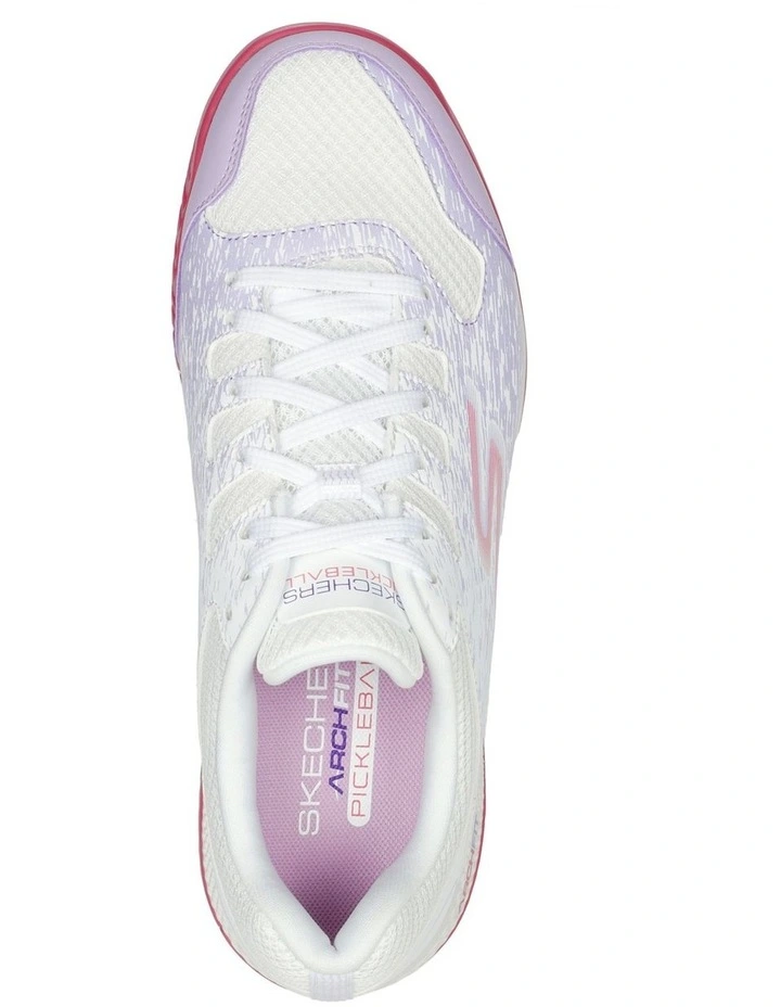 Skechers Viper Court Netball Shoe In White/Lavender 5 Skechers Viper Court Netball Shoe In White/Lavender - Image 5