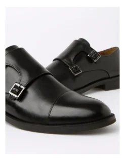 Blaine Double Monk Strap Slip On In Black -Dune London Shoes Shop 940221910 5 720x928