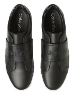 Calvin Klein Leather Flatform Slip On Sneakers In Black -Dune London Shoes Shop 943869610 3 720x928