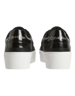 Calvin Klein Leather Flatform Slip On Sneakers In Black -Dune London Shoes Shop 943869610 4 720x928