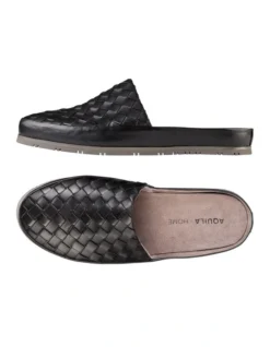 Waldorf Leather Slippers In Black -Dune London Shoes Shop 946548190 3 720x928