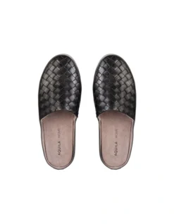 Waldorf Leather Slippers In Black -Dune London Shoes Shop 946548190 4 720x928