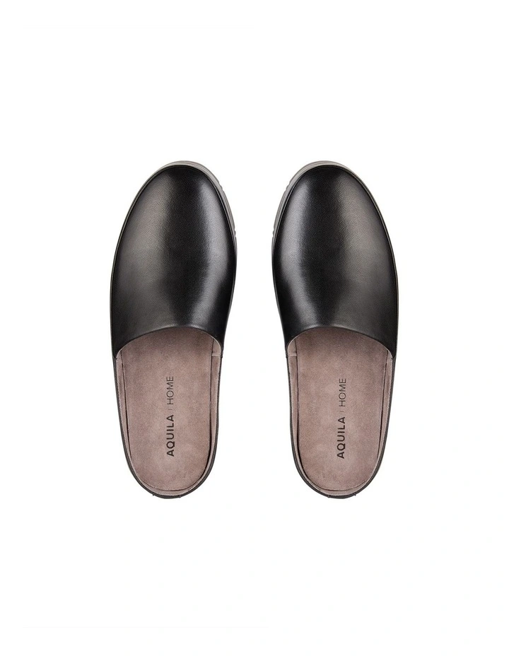 Fairmont Leather Slippers In Black 3 Fairmont Leather Slippers In Black - Image 3