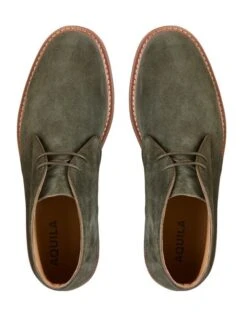 Declan Suede Chukka Boots In Forest Green -Dune London Shoes Shop 946786960 3 720x928
