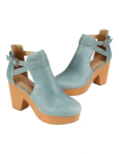 Fearless Clog Ankle Boot In Blue -Dune London Shoes Shop 948686590 5 720x928