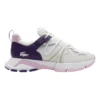 Lacoste L003 Textile Sneakers In White/Purple