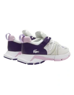 Lacoste L003 Textile Sneakers In White/Purple 8 Lacoste L003 Textile Sneakers In White/Purple -Dune London Shoes Shop 949707550 3 720x928