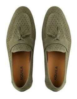 Carlo Nubuck Loafers In Green -Dune London Shoes Shop 950399740 3 720x928