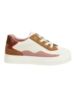 Gant Avona Leather Sneaker In Cream/Multi