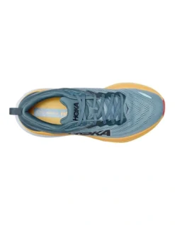 Hoka One One Bondi 8 Wide Mens Running Shoes In Grey/Yellow -Dune London Shoes Shop 958000420 3 720x928