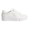 Calvin Klein Leather Flatform Trainers In White