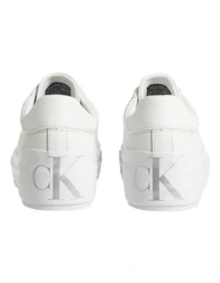 Calvin Klein Leather Flatform Trainers In White -Dune London Shoes Shop 958262050 3 720x928