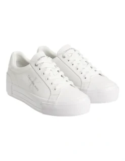 Calvin Klein Leather Flatform Trainers In White -Dune London Shoes Shop 958262050 4 720x928