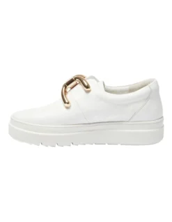Banjo Sneakers In White/Gold Leather 9 Banjo Sneakers In White/Gold Leather -Dune London Shoes Shop 962598790 3 720x928