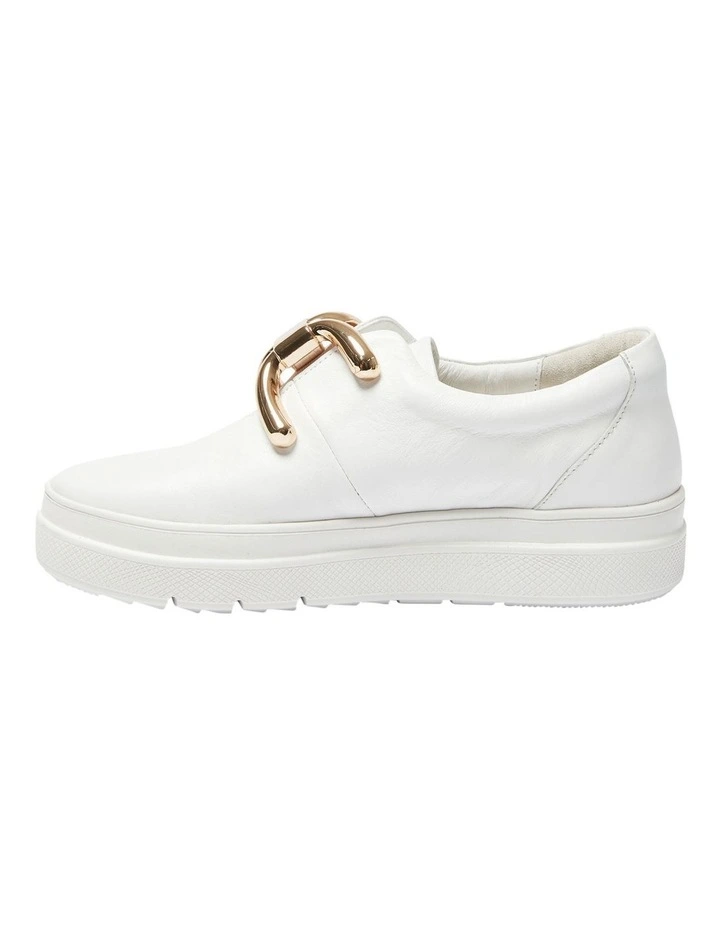 Banjo Sneakers In White/Gold Leather 3 Banjo Sneakers In White/Gold Leather - Image 3