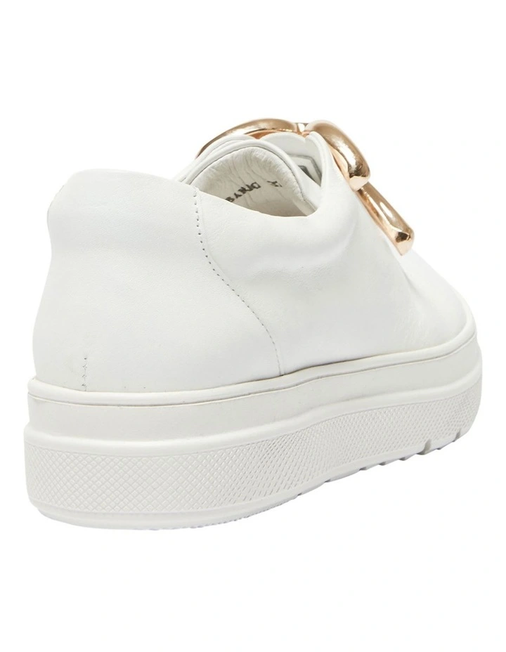 Banjo Sneakers In White/Gold Leather 4 Banjo Sneakers In White/Gold Leather - Image 4
