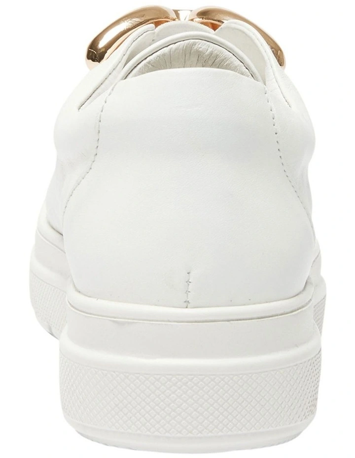 Banjo Sneakers In White/Gold Leather 5 Banjo Sneakers In White/Gold Leather - Image 5