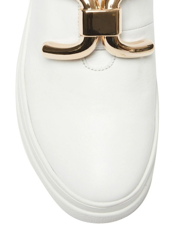 Banjo Sneakers In White/Gold Leather 7 Banjo Sneakers In White/Gold Leather - Image 7