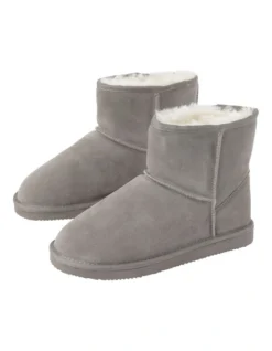 SOHO Aleah Slipper In Grey Sheepskin -Dune London Shoes Shop 966135880 3 1 720x928
