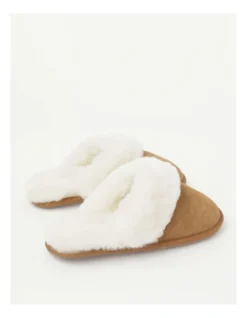 SOHO Felix Slipper In Chestnut Sheepskin In Brown -Dune London Shoes Shop 966136060 5 1 720x928