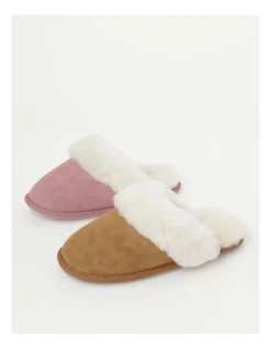 SOHO Felix Slipper In Chestnut Sheepskin In Brown -Dune London Shoes Shop 966136060 7 720x928