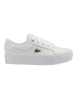 Lacoste Ziane Platform Leather Sneaker In White