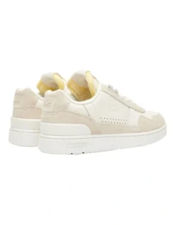 Lacoste T-Clip Leather Sneakers In Off White -Dune London Shoes Shop 973934290 3 720x928