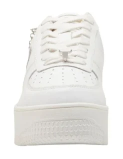 Windsor Smith Roses Leather Sneaker In White/Silver -Dune London Shoes Shop 974007640 5 1 720x928