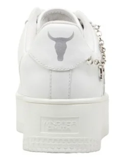 Windsor Smith Roses Leather Sneaker In White/Silver -Dune London Shoes Shop 974007640 6 1 720x928