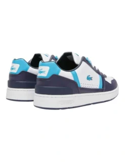 Lacoste T-Clip Leather Sneaker In White/Navy -Dune London Shoes Shop 974581480 4 1 720x928