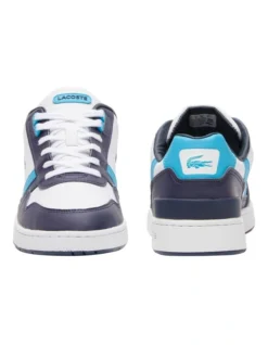 Lacoste T-Clip Leather Sneaker In White/Navy -Dune London Shoes Shop 974581480 6 1 720x928