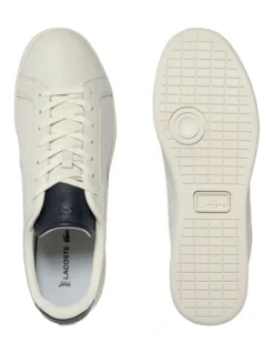 Lacoste Carnaby Pro Luxe Sneakers In White/Navy -Dune London Shoes Shop 974582110 4 720x928