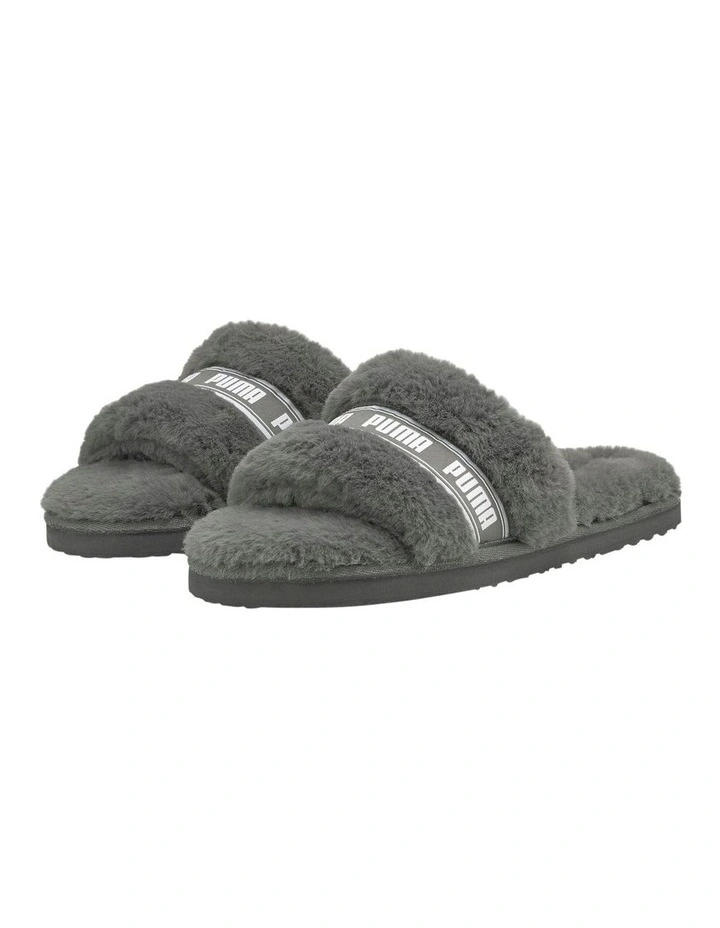 Puma Fluff Slippers In Grey 2 Puma Fluff Slippers In Grey - Image 2