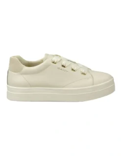 Gant Avona Leather Sneaker In Cream