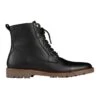 Mack Leather Military Boots In Black